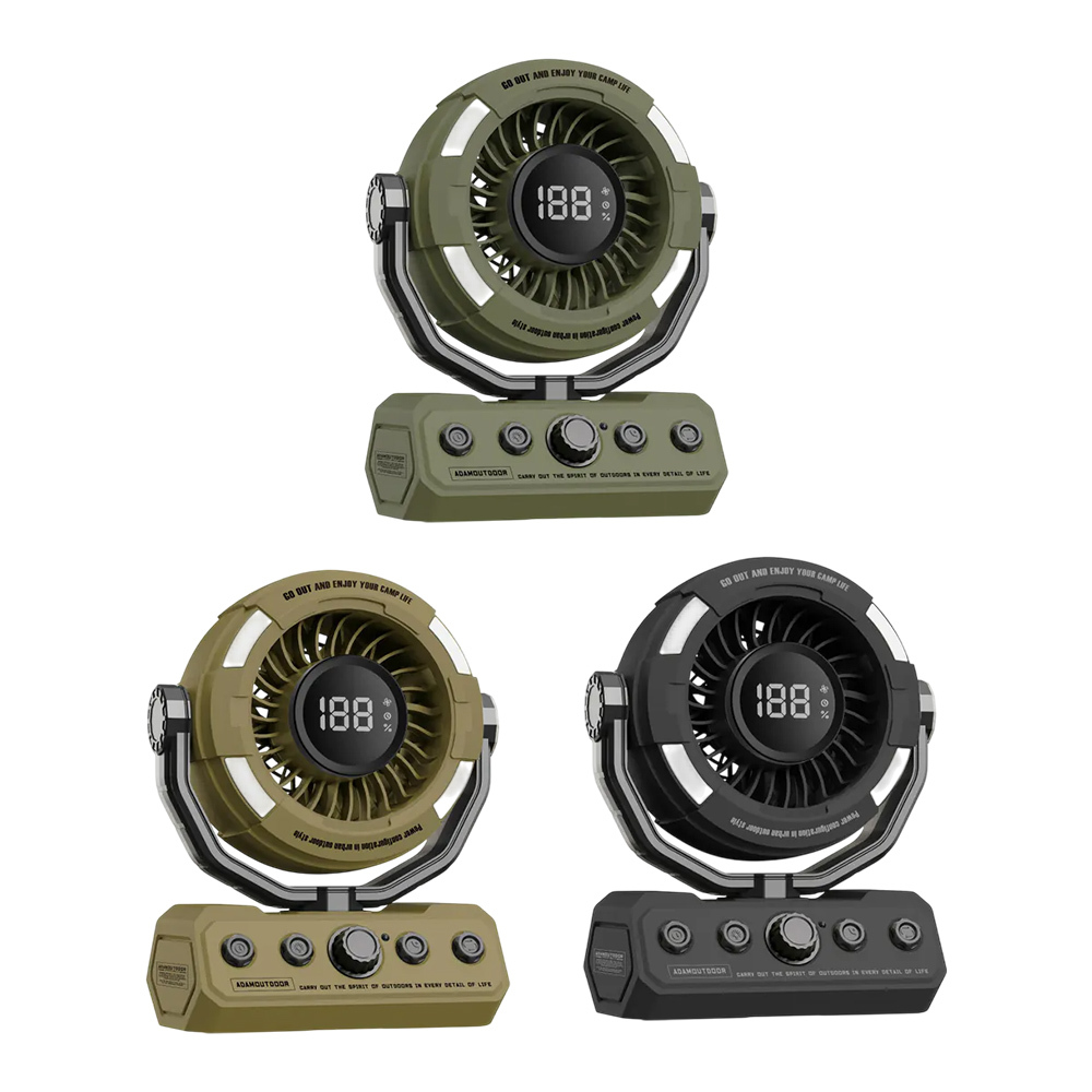 ADAM 無線DC充電式照明擺頭循環扇