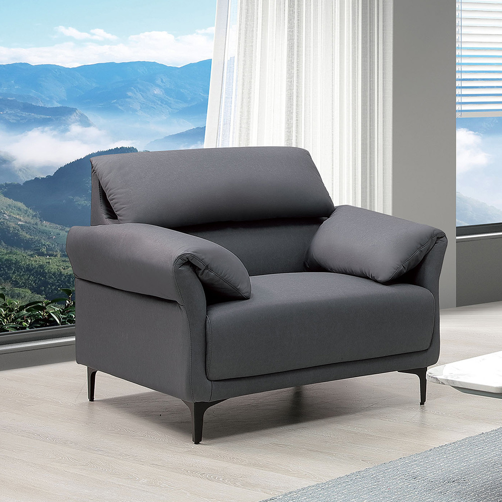 亞里森灰色科技布沙發單人座/一人座沙發椅