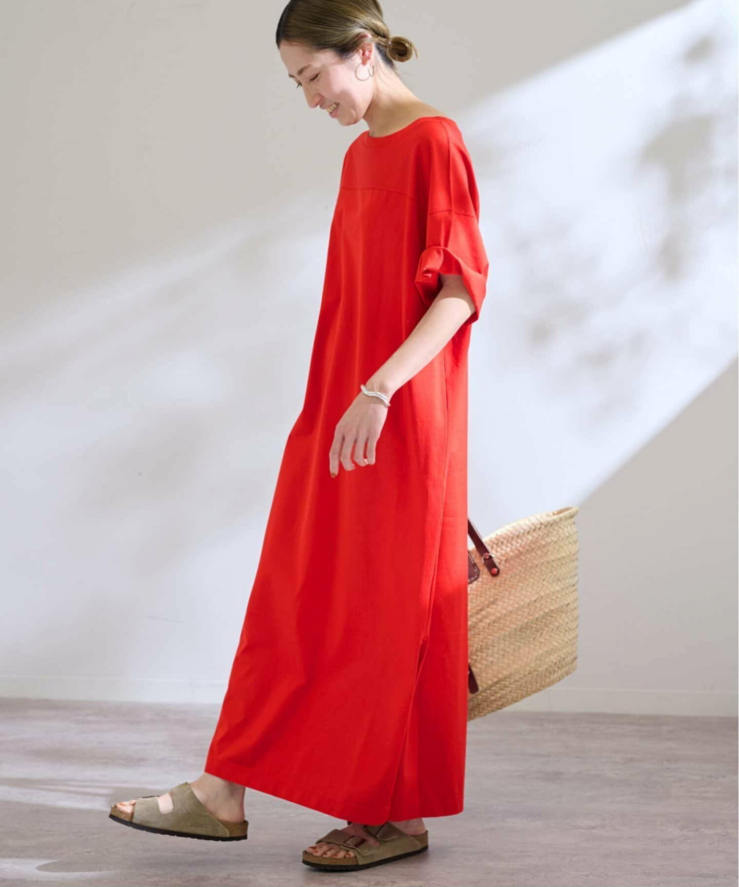 FRAMeWORK ≪一部店舗+WEB限定追加≫コットンジャージーマキシワンピースRD