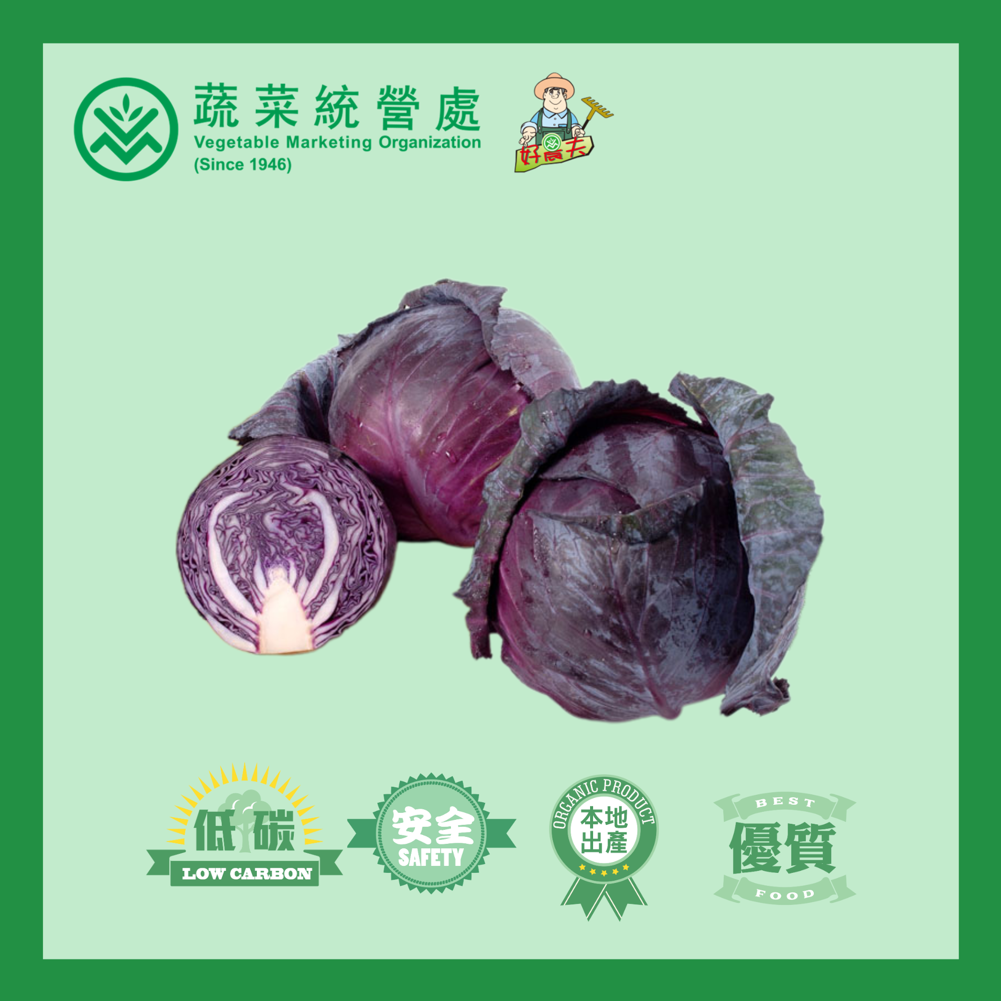 本地有機紅椰菜（紫椰菜)(2斤/包)