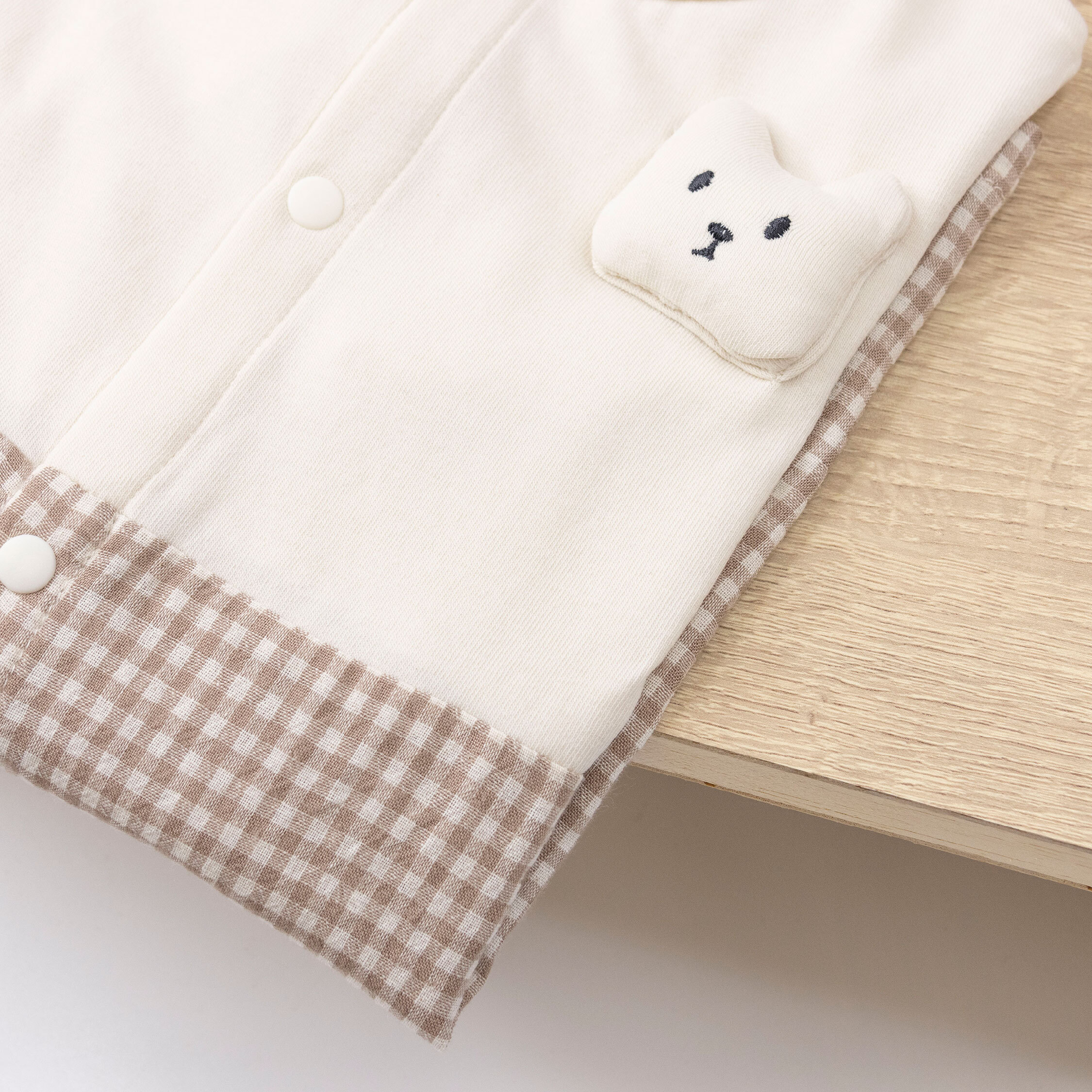 【JG0511】文青小格紋立體動物裝飾連身衣