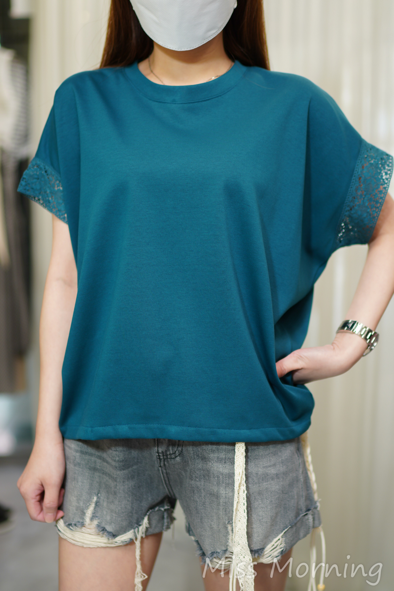 通花袖款上衣(14573)