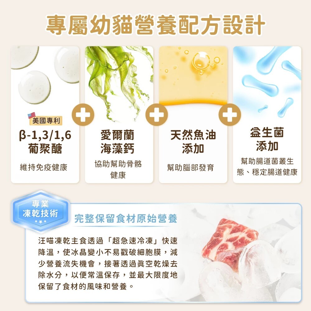 汪喵星球｜幼貓 凍乾主食餐/小方粒 (80g/500g)