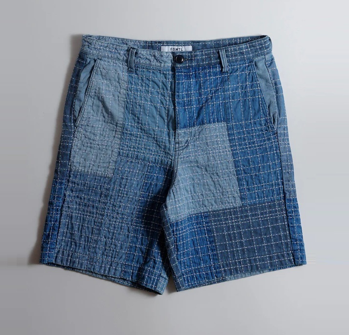 FDMTL JAPAN 2025 SASHIKO PATCHWORK SHORT PANTS 7 YEARS WASH - PRE ORDER ITEM (預訂中)