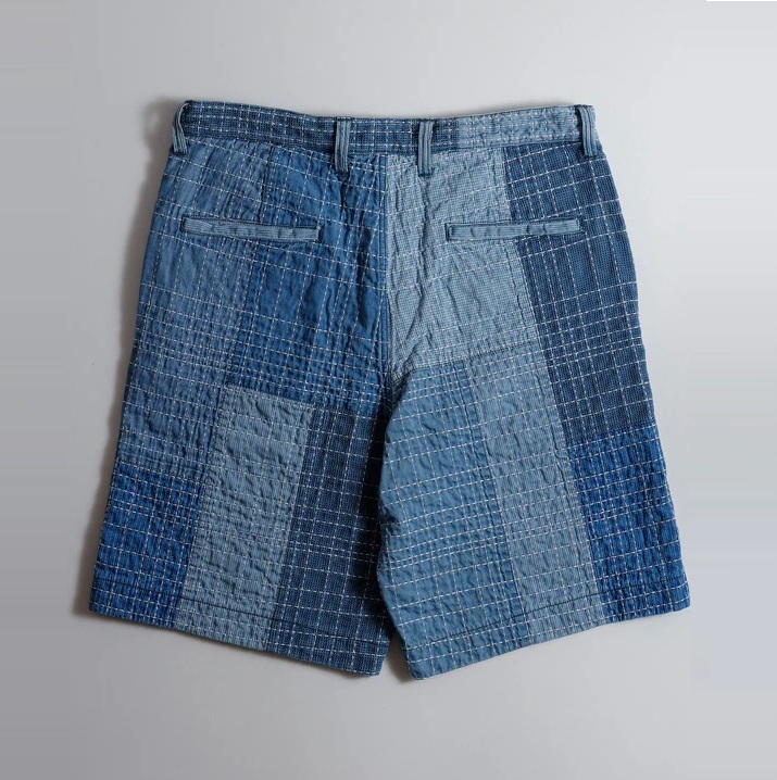 FDMTL JAPAN 2025 SASHIKO PATCHWORK SHORT PANTS 7 YEARS WASH - PRE ORDER ITEM (預訂中)