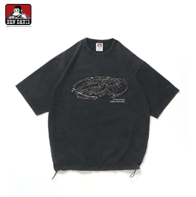 【 BEN DAVIS | 橢圓LOGO下擺抽繩水洗短TEE - 2色 】