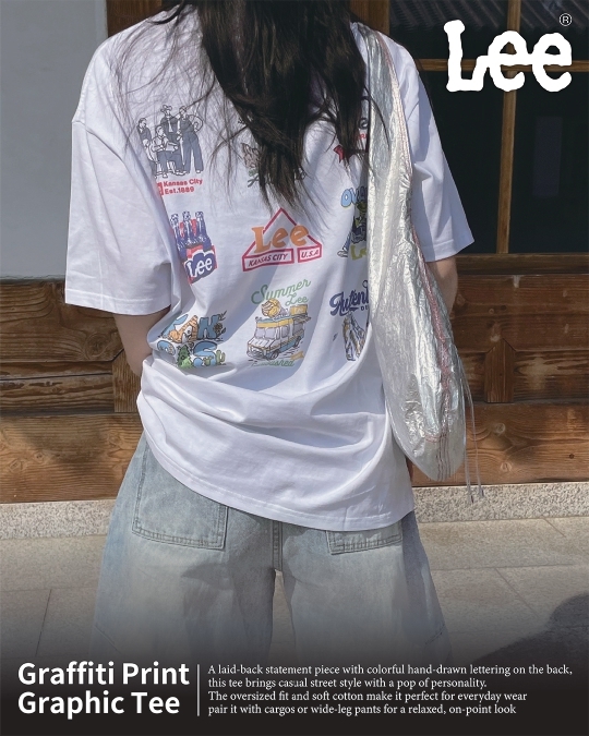 #現貨 LEE 復古美式印花短踢 兩色