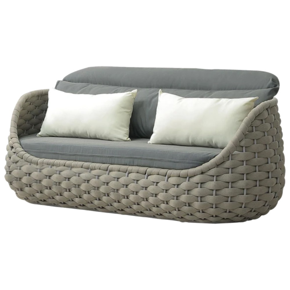 曼比鋁合金防水戶外休閒三人座/沙發椅-附抱枕