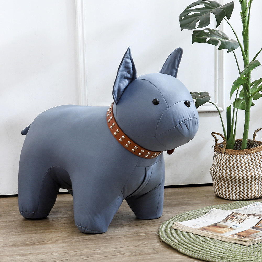 法鬥造型皮革椅凳/可愛小狗椅/動物椅凳/穿鞋椅(四色可選)