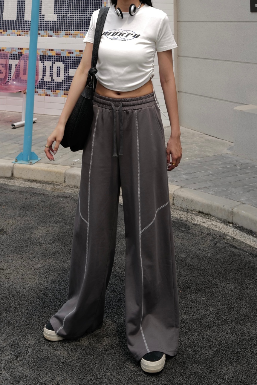 白車線落地寬棉褲*3色