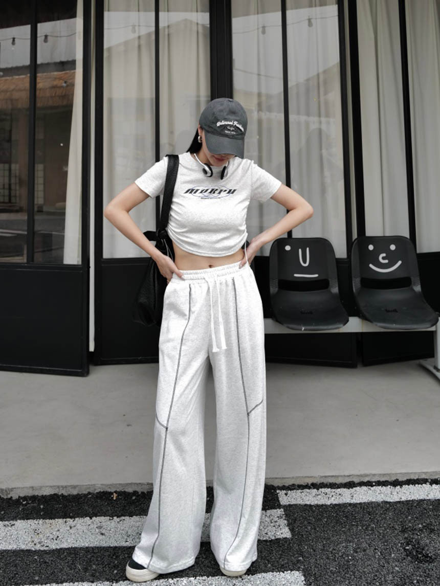 白車線落地寬棉褲*3色