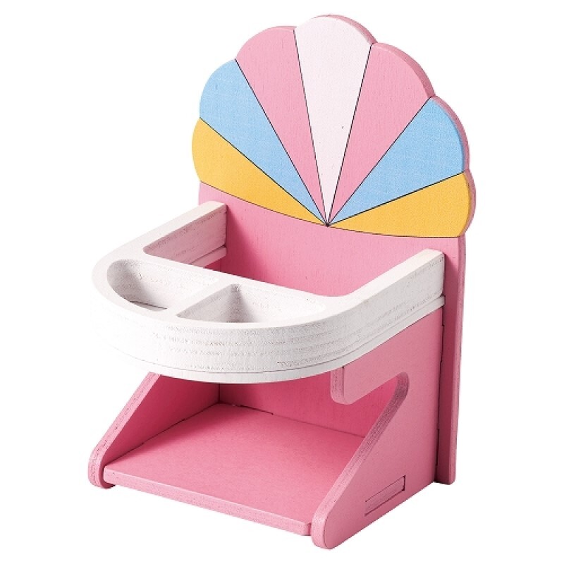 Marukan 倉鼠嘉年華粉紅色木製餐椅 - S