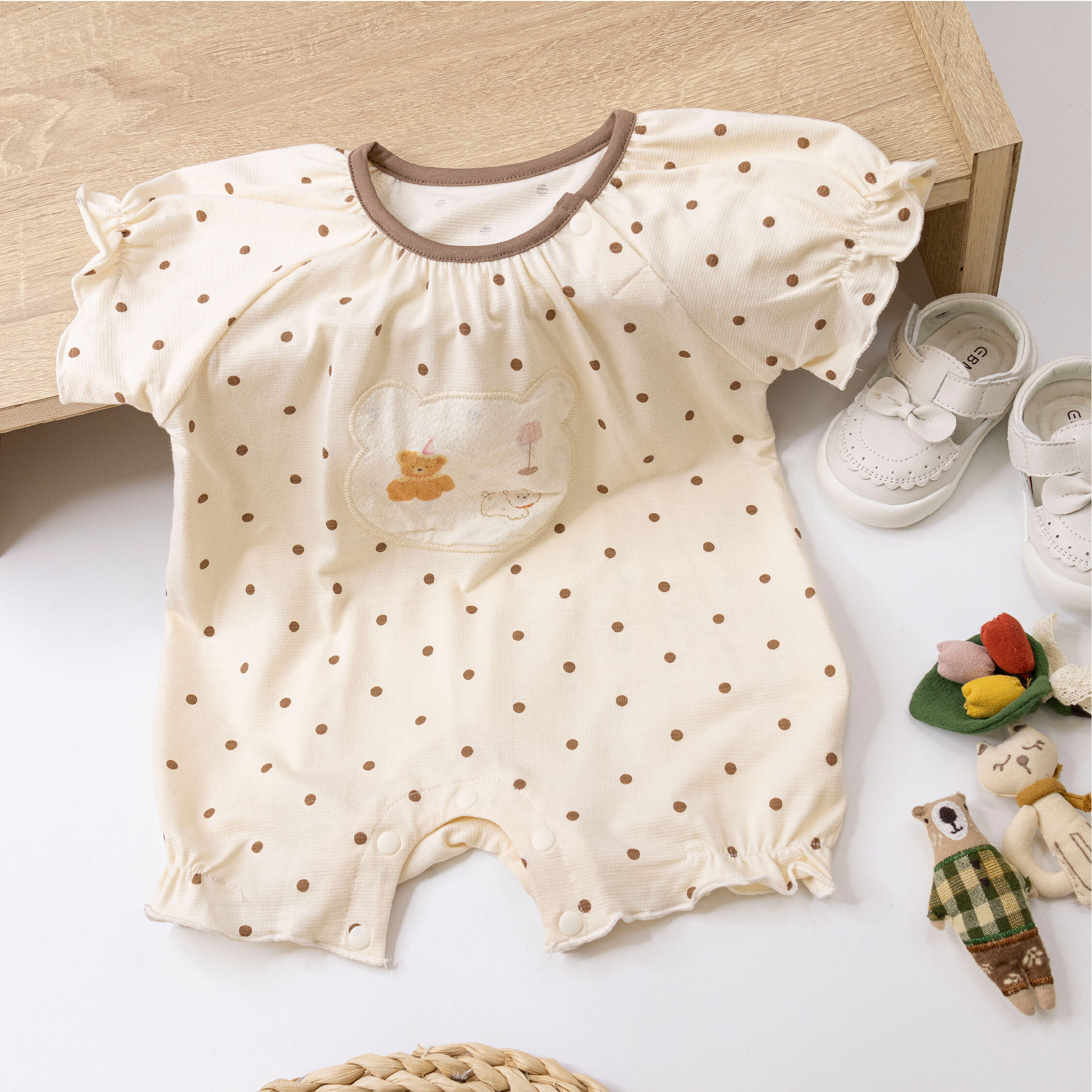 【JG0514】布偶熊與狗狗舒適點點連身衣