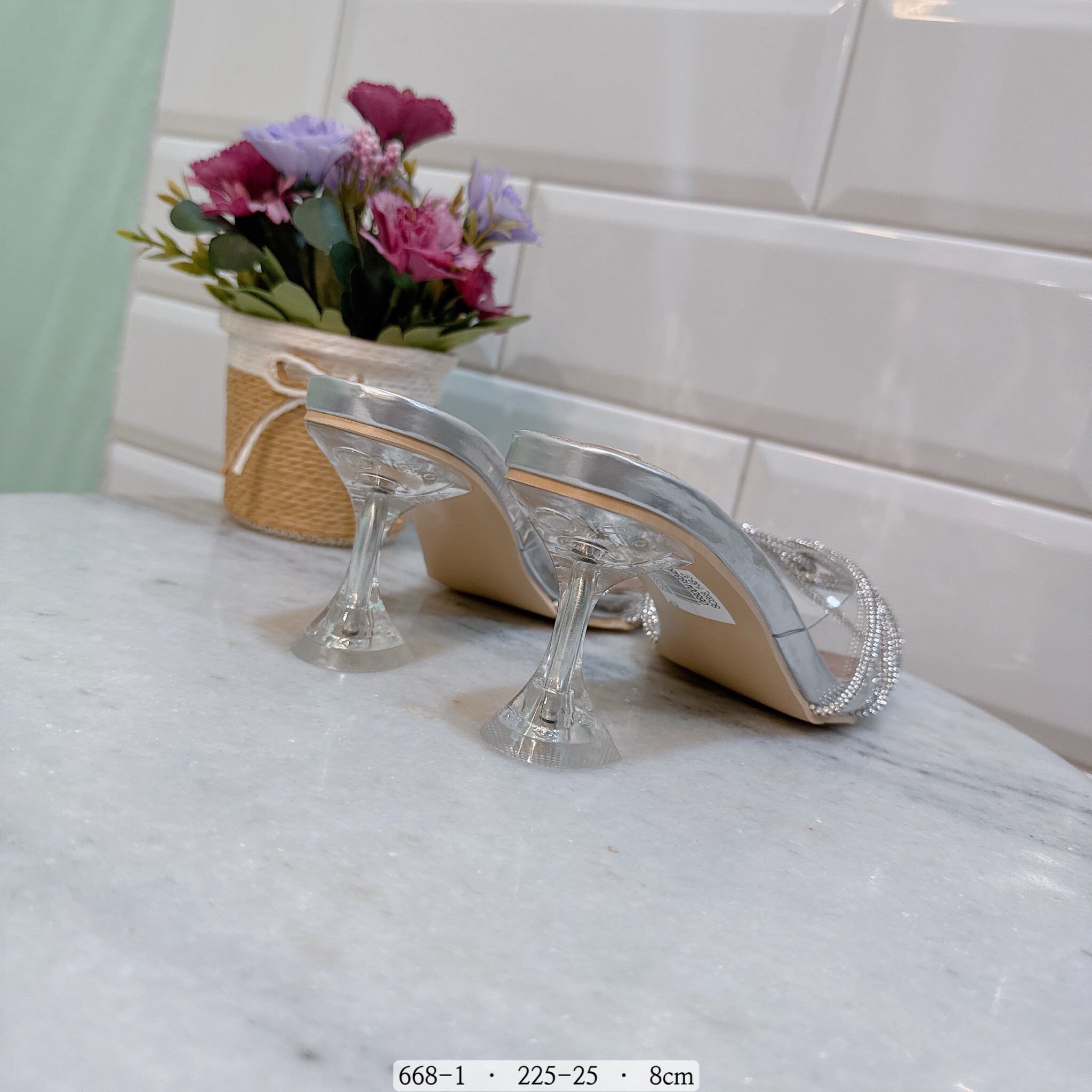 668-1韓國透感水鑽尖頭高跟鞋
