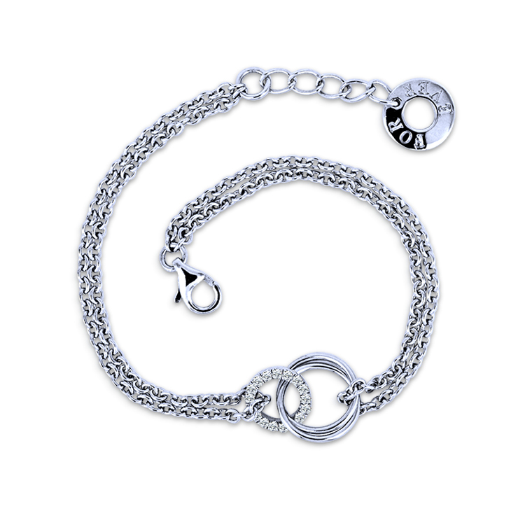 925純銀「土星環」晶鑽手鍊 (16.5公分+2公分延長鍊)-SDL0006