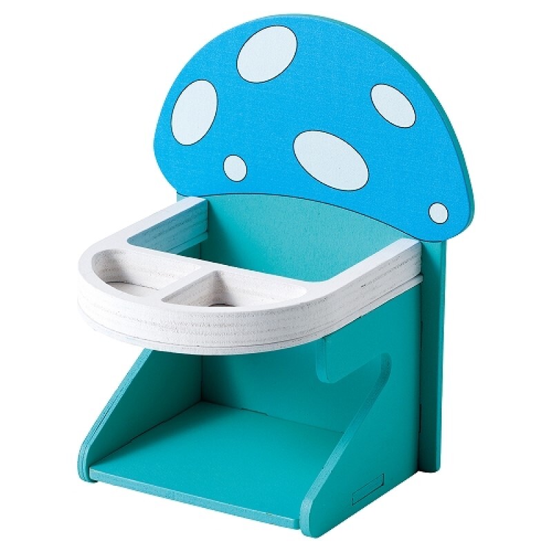 Marukan 倉鼠嘉年華粉藍色木製餐椅 - M