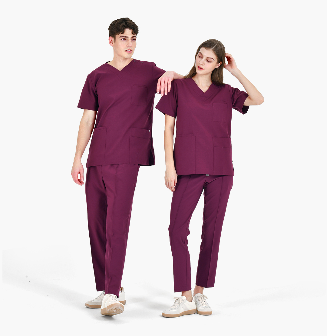 20205 EASYLIGHT 男女通用刷手服 酒紅色