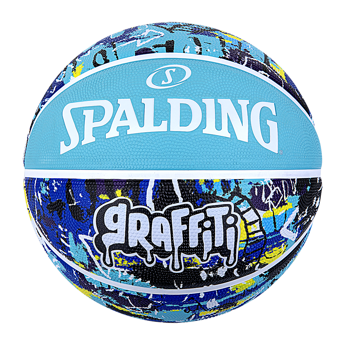 【斯伯丁SPALDING】GRAFFITI 塗鴉系列橡膠籃球(天空藍)#7