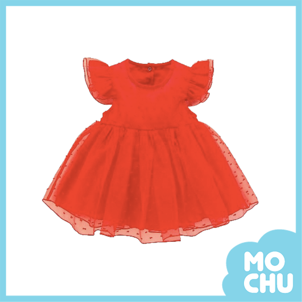 提花點點紗包屁連身裙(三色)