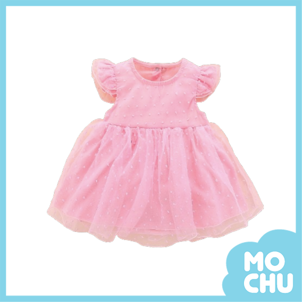 提花點點紗包屁連身裙(三色)