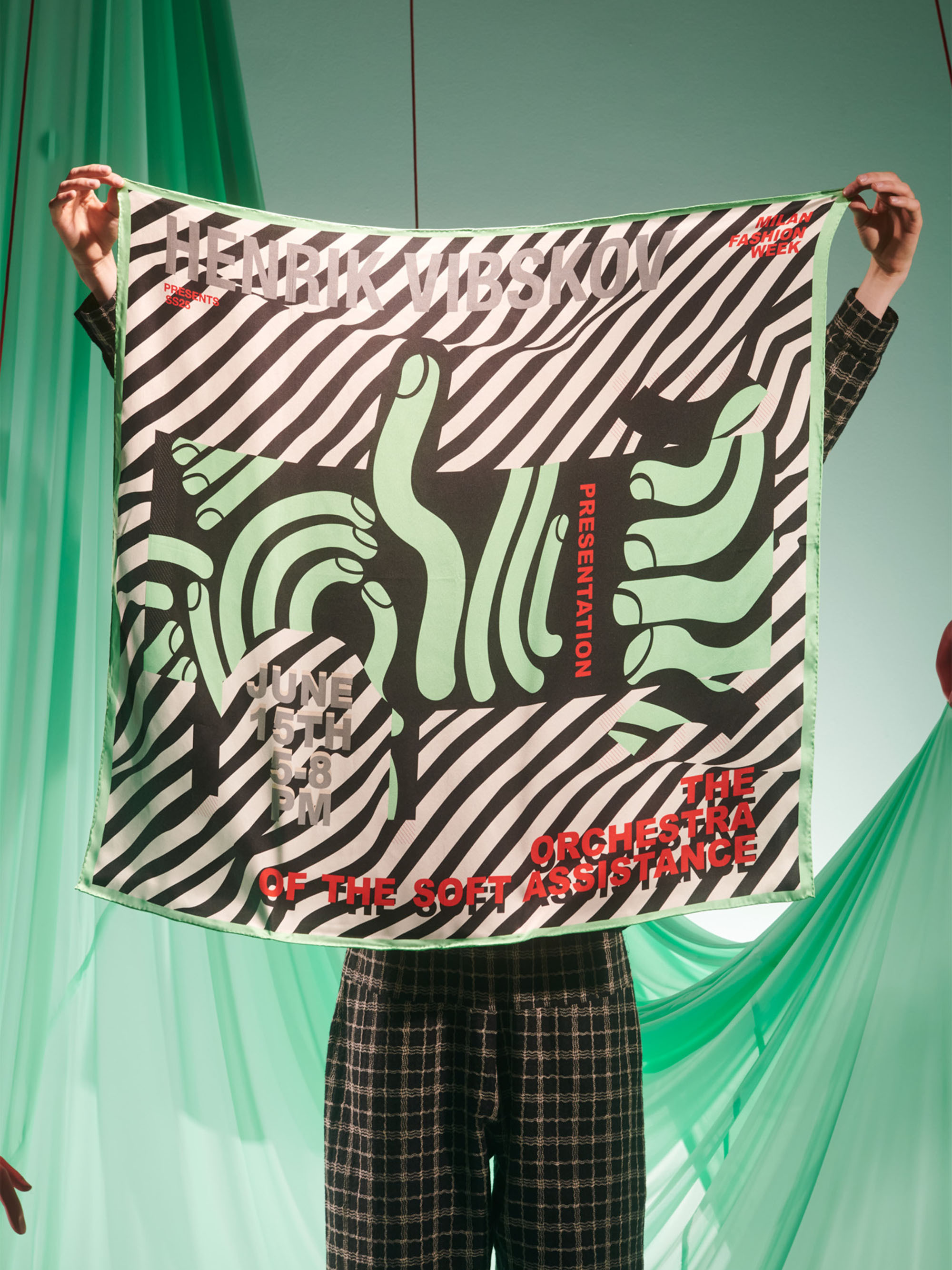 HENRIK VIBSKOV THE ORCHESTRA SILK SCARF 絲巾