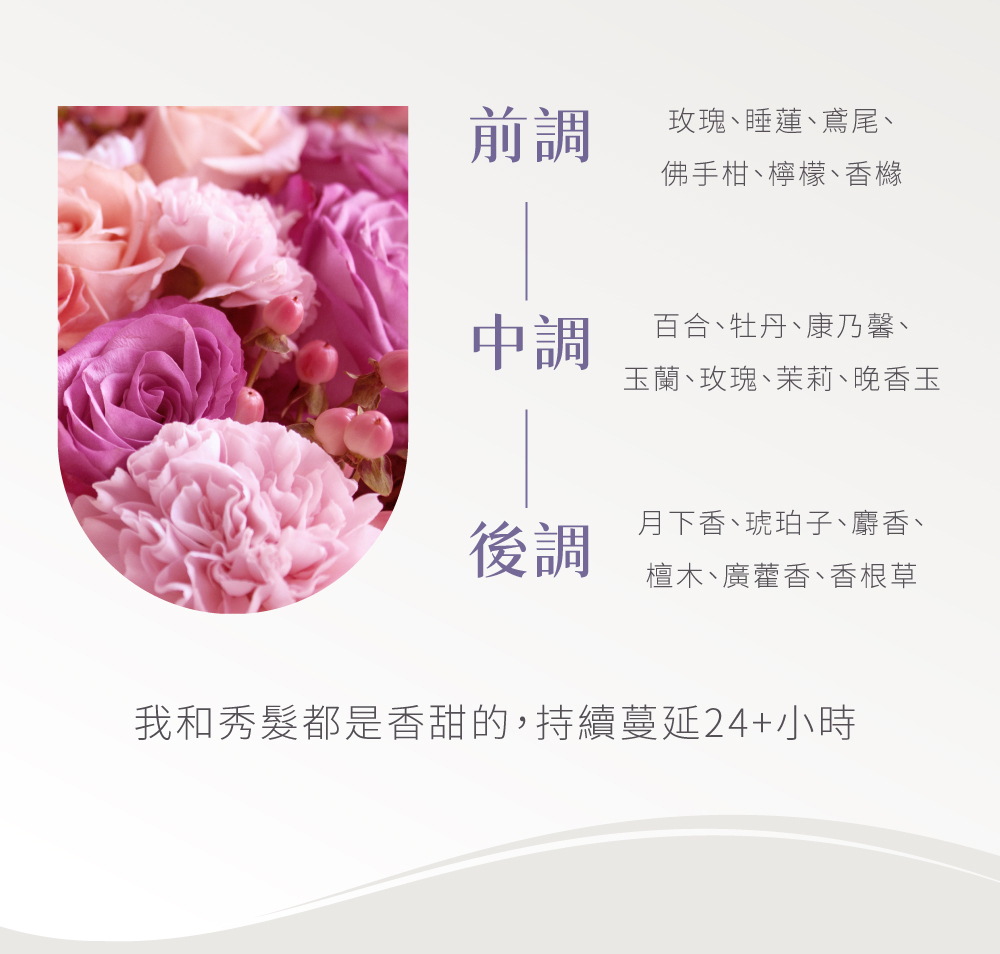 嚴選19種香味,清新花香