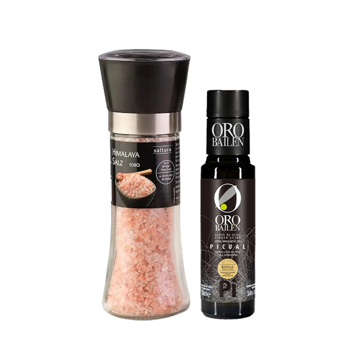 【臻品伴手禮首選】皇嘉特級冷壓初榨橄欖油Picual100ml+粉紅玫瑰研磨粗鹽180g