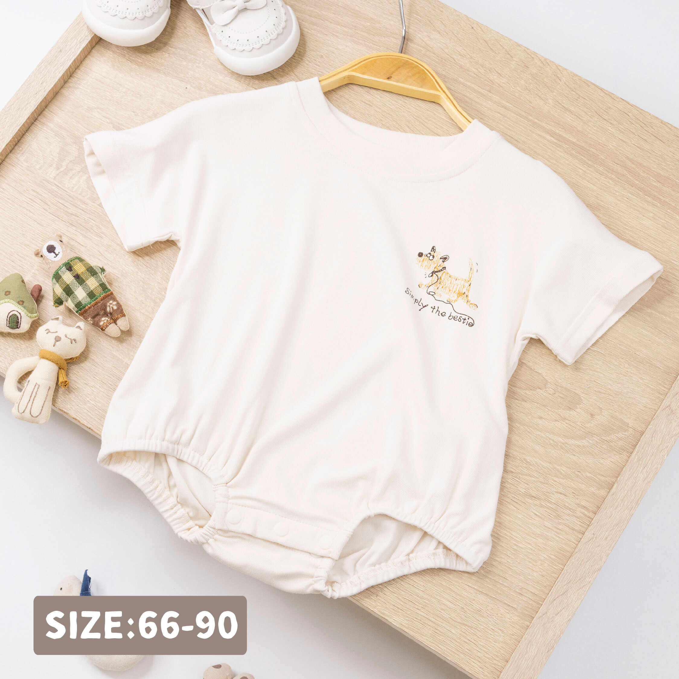 【JG0465】搞怪線圈小狗親膚彈力包屁衣