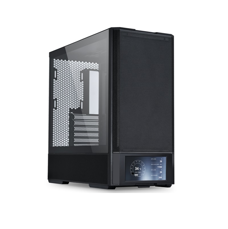 米特3C數位–LIAN LI 聯力 LANCOOL 207 DIGITAL 玻璃透側 ATX機殼 黑色 數顯屏