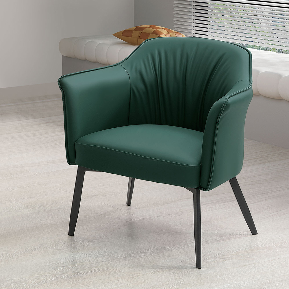 高頓皮革休閒單人椅/沙發椅/扶手餐椅/商務洽談椅/房間椅/會客椅/設計款椅(兩色可選)