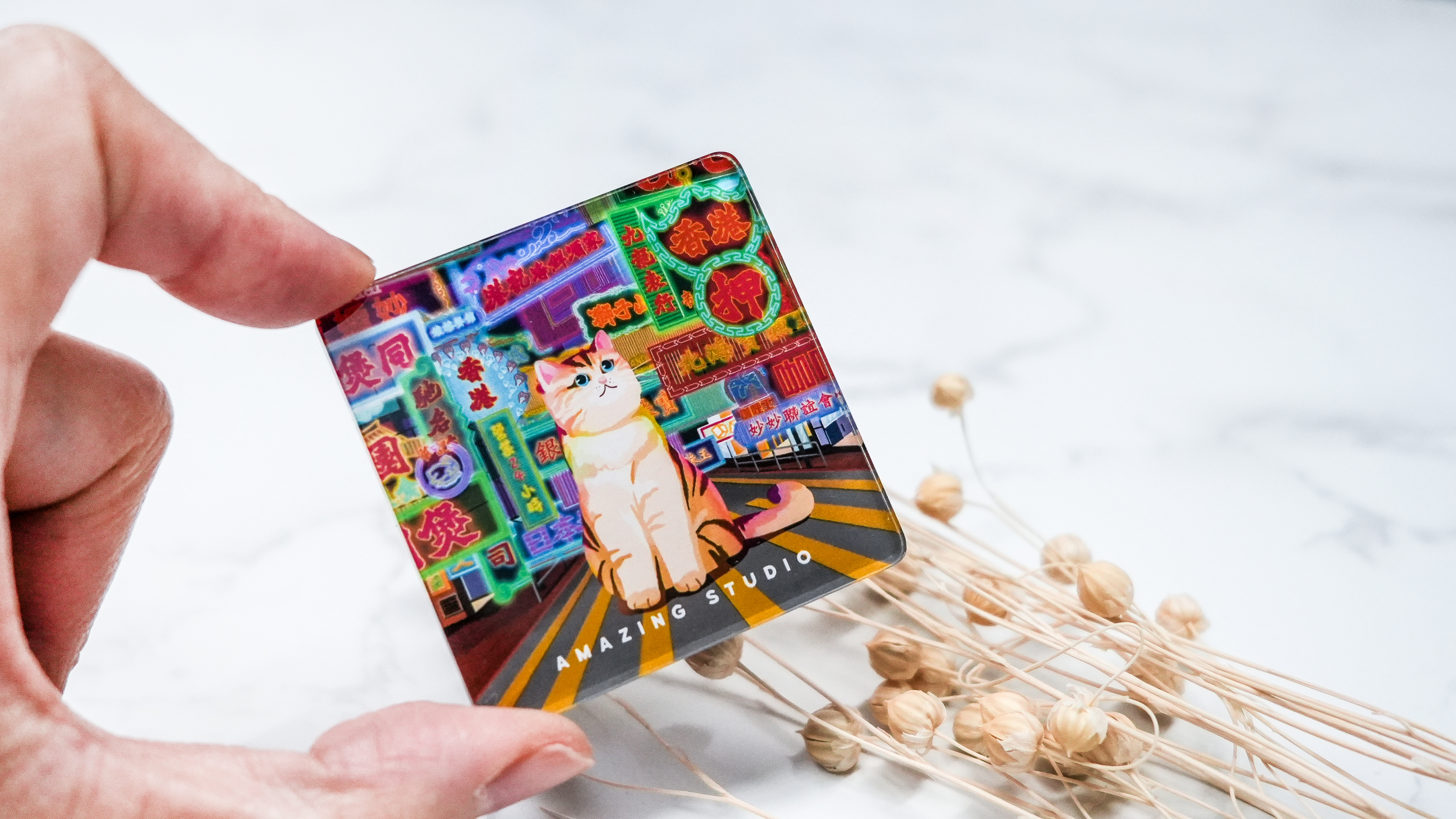 【貓遊街角 - 霓虹十色】 亞加力磁石貼丨Amazing Studio