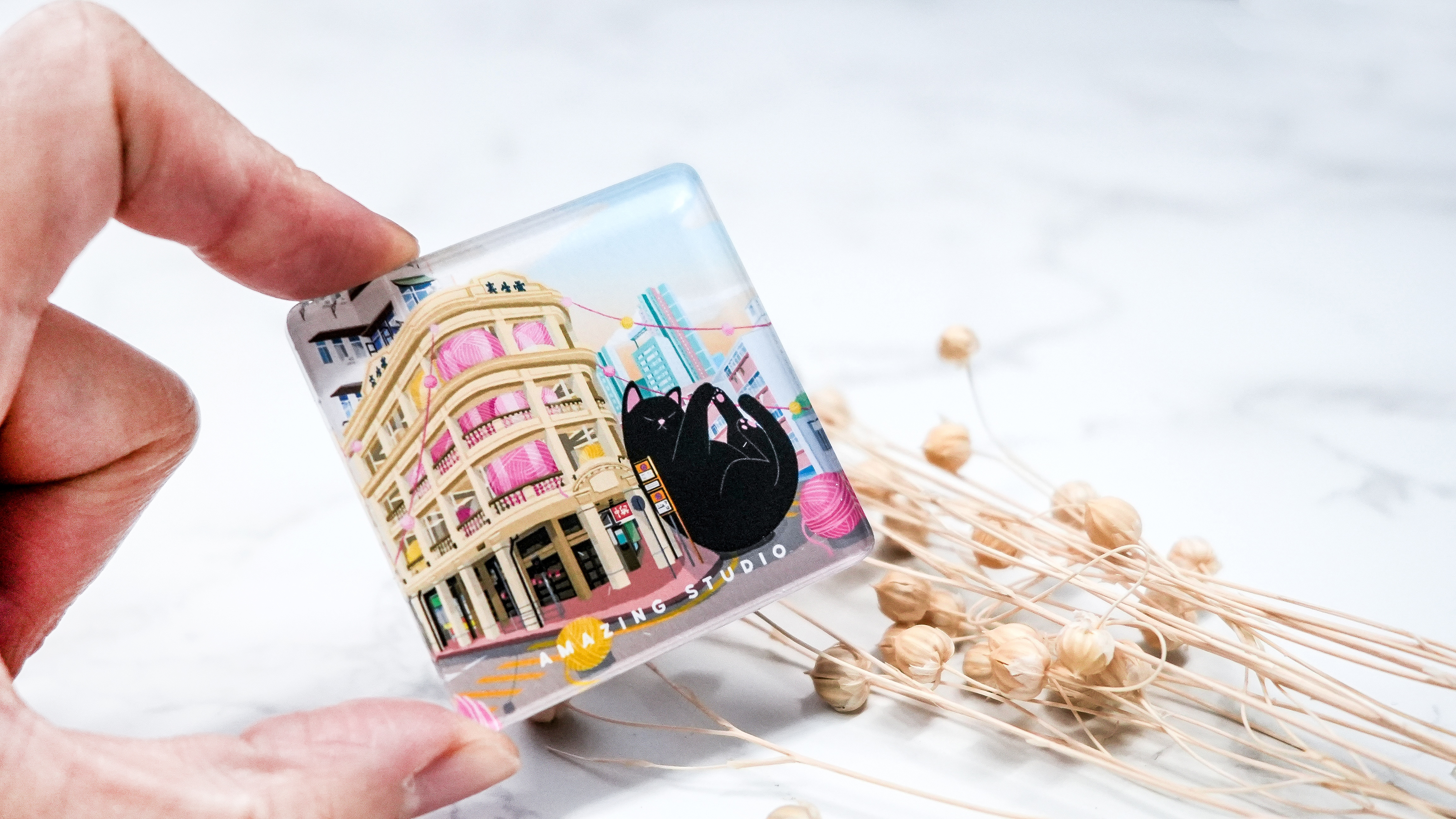 【貓遊街角 - 雷生春】 亞加力磁石貼丨Amazing Studio