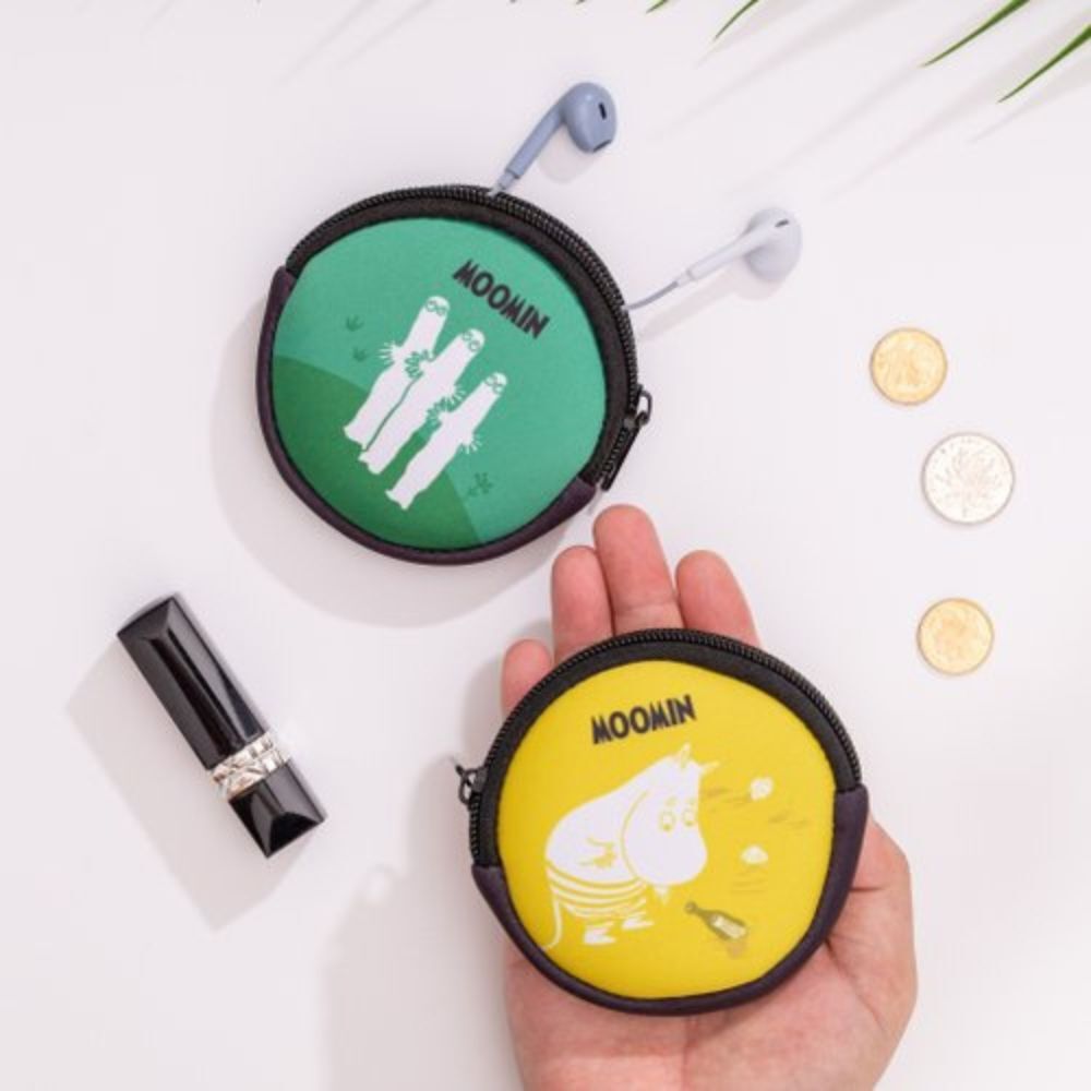 【Pinkoi x Moomin】限量 圓形零錢包 萬用小包 耳機線收納包