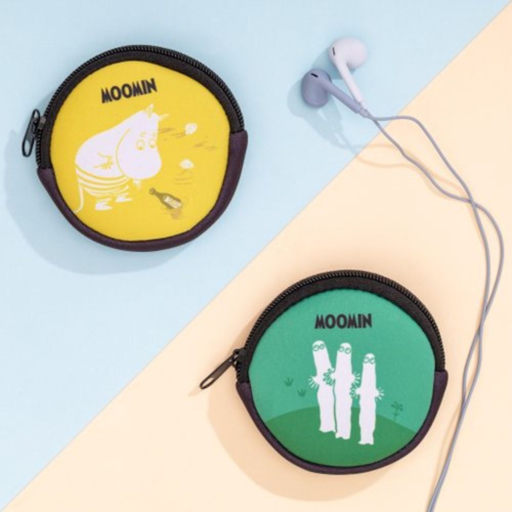 【Pinkoi x Moomin】限量 圓形零錢包 萬用小包 耳機線收納包