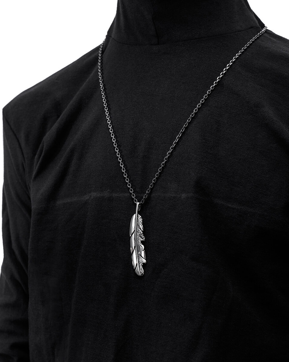 RECOVERY 羽毛項鍊 (古銀色)
