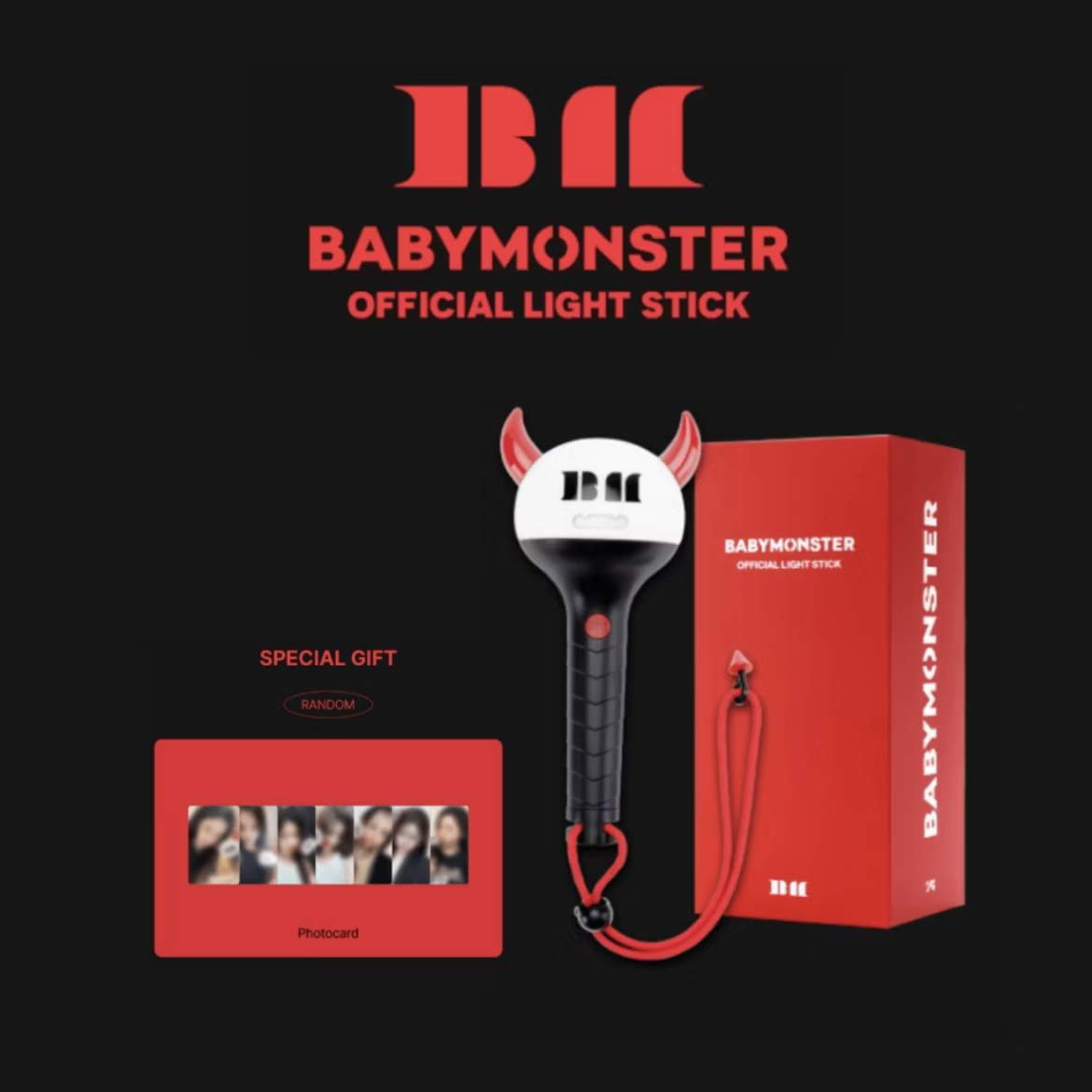 BABYMONSTER 官方應援手燈 OFFICIAL LIGHT STICK 內含特典小卡一張 寶怪