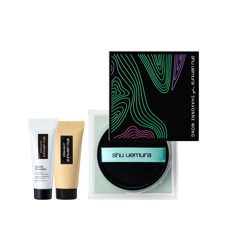 【Shu Uemura-植村秀】shu uemura x shavonne wong 藝術家聯名系列持妝輕蜜粉薄荷綠買1送2