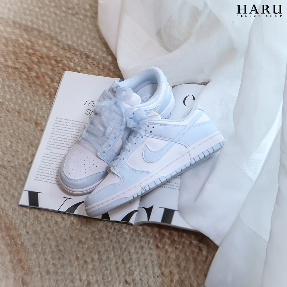 NIKE DUNK LOW NN 寶寶藍 冰藍 白藍 絲巾緞帶鞋帶 女鞋 復古休閒鞋 IB7311-100