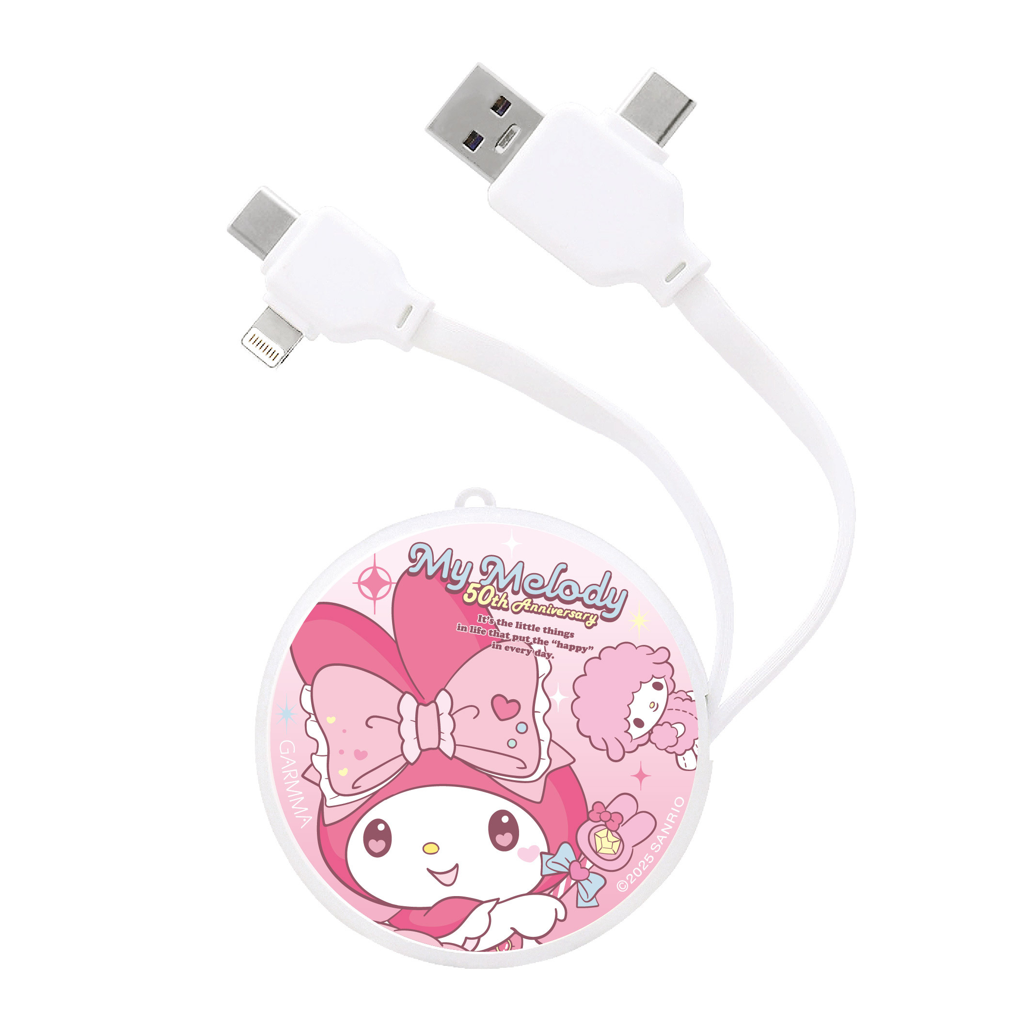 美樂蒂 50th PD快充多合一伸縮充電線
