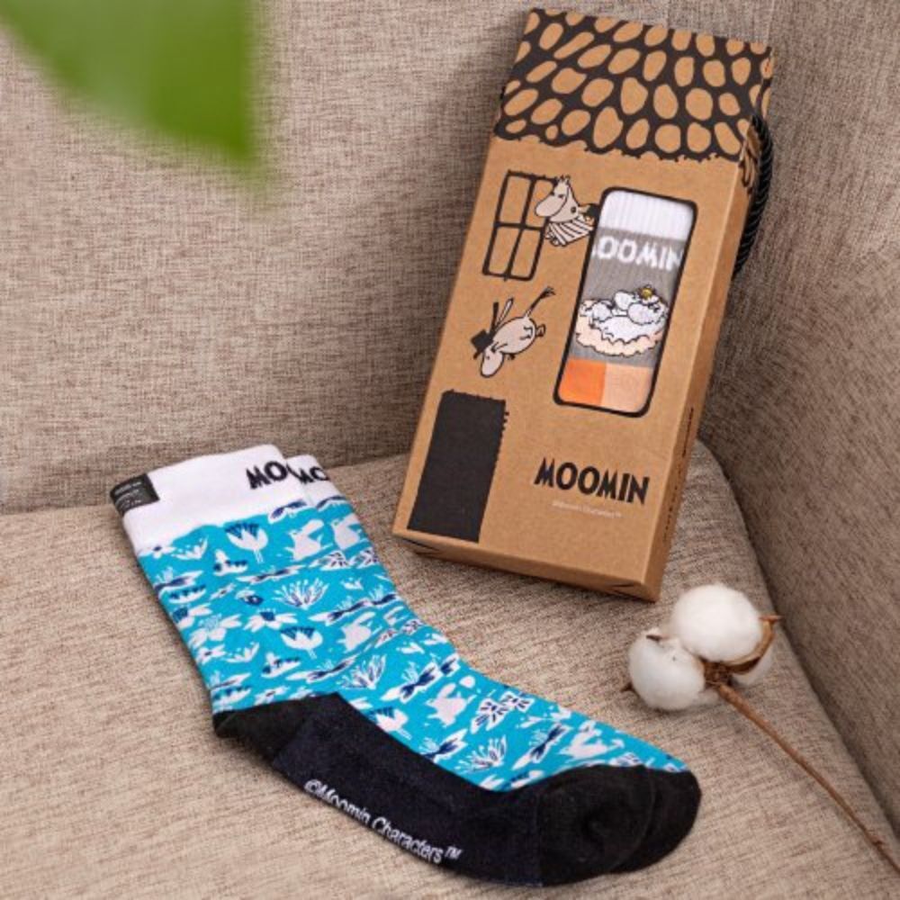 【Pinkoi x Moomin】限量 日系插畫風雙針筒羅紋襪 聖誕送禮2件組