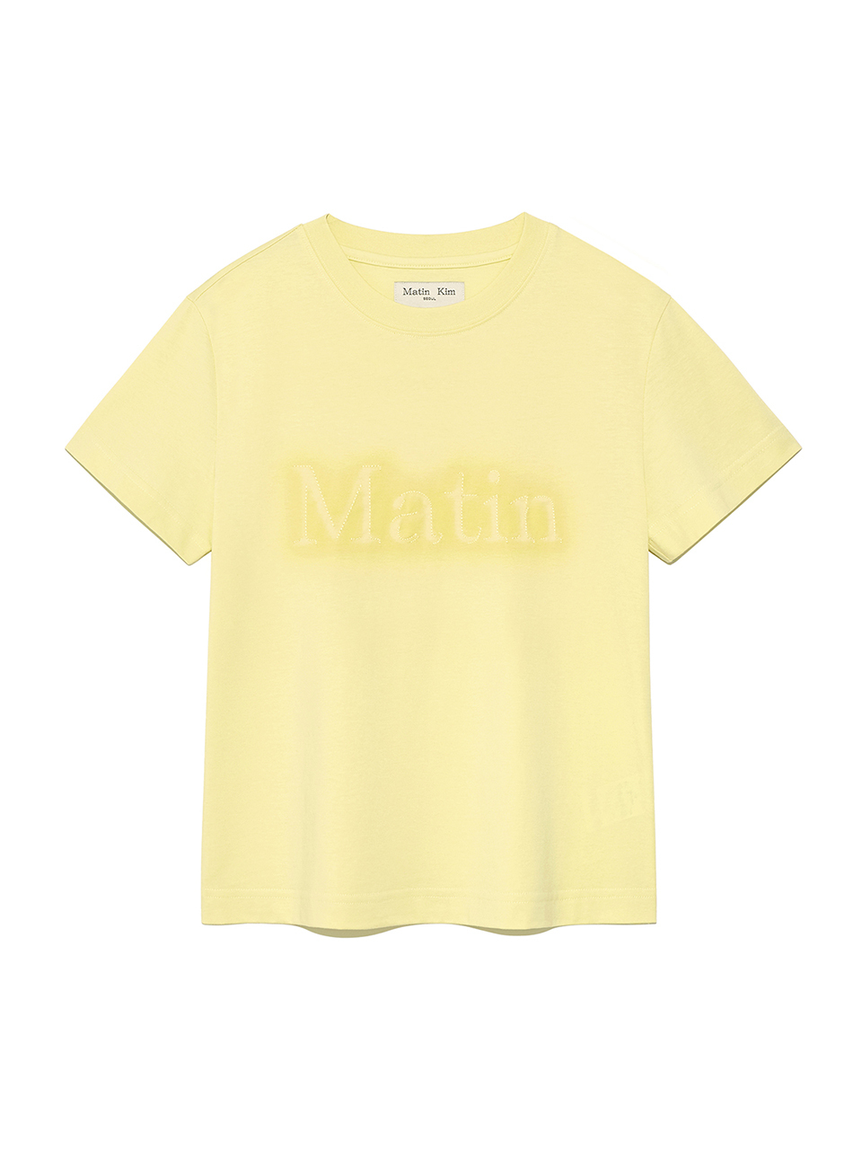 MATIN縫線陰影LOGO上衣 黃色