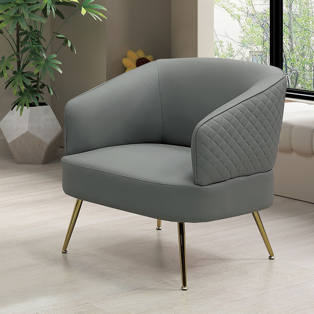 翠西耐磨貓抓皮革休閒單人椅/沙發椅/扶手餐椅/商務洽談椅/房間椅/會客椅/設計款椅(兩色可選)