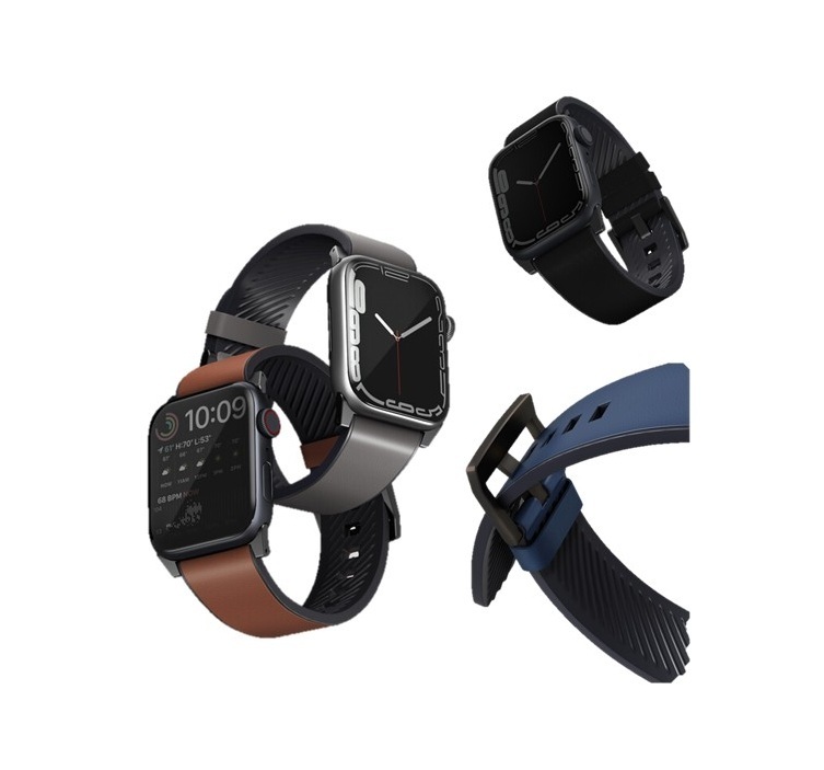 UNIQ Straden Apple Watch 防潑水皮革矽膠錶帶
