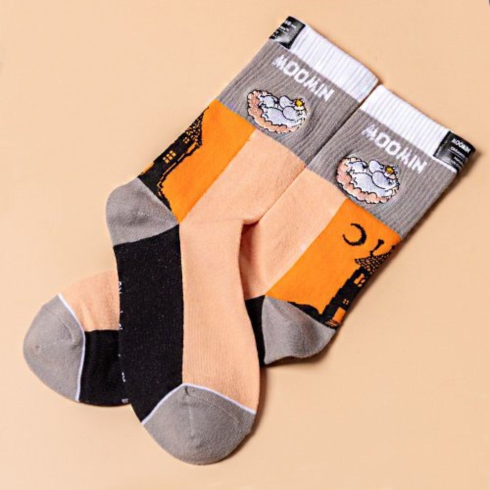 【Pinkoi x Moomin】限量 日系插畫風雙針筒羅紋襪 姆明歌妮刺繡