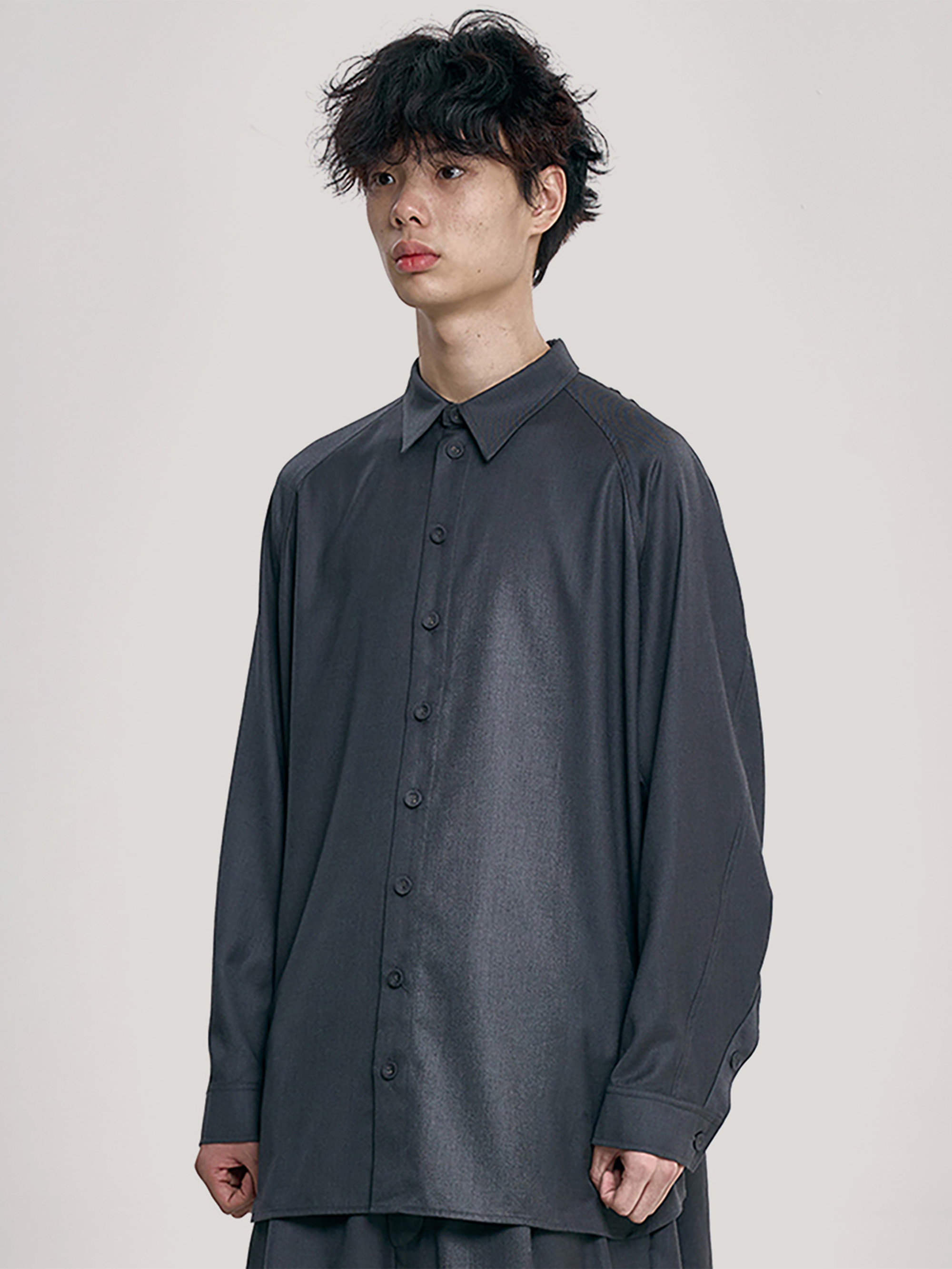 AJOBYAJO WOOL BLEND 3D RAGLAN SHIRT 襯衫