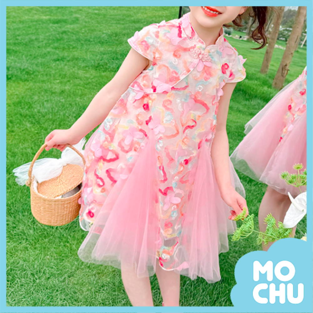 蝴蝶飛舞旗袍風連身裙