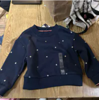 [S] TOMMY HILFIGER NAVY SMALL ALLOVER STAR SWEATER, 71J4627-410 (STH1195)