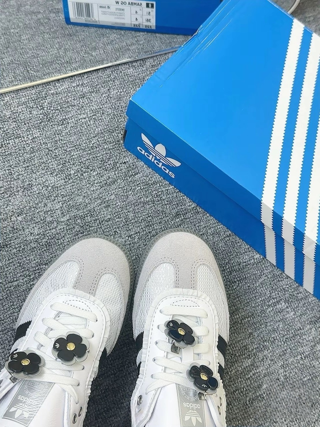 ADIDAS ORIGINALS SAMBA OG 小香風 蕾絲 芭蕾風 花花 女鞋