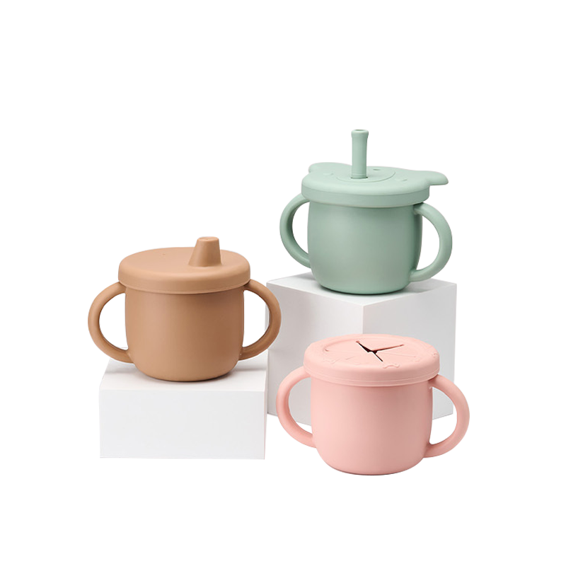 HomeMommy 赫媽咪 3in1矽膠雙耳學習水杯組