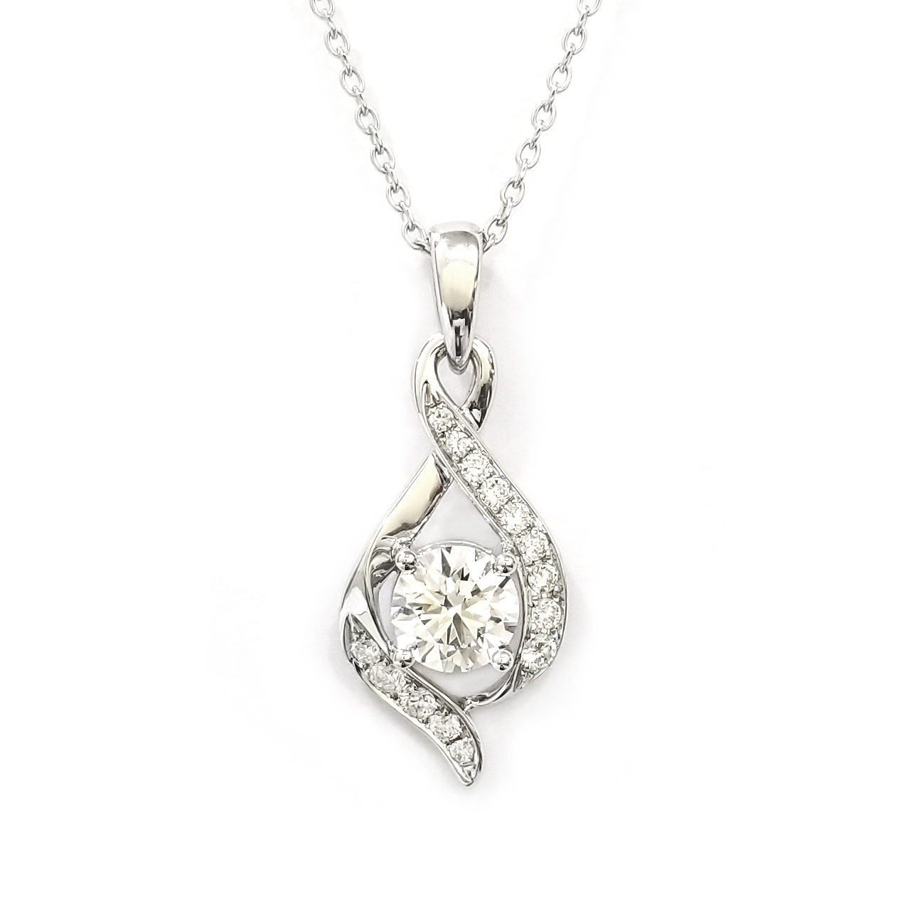 18K白金 實驗室培育鑽石吊墜